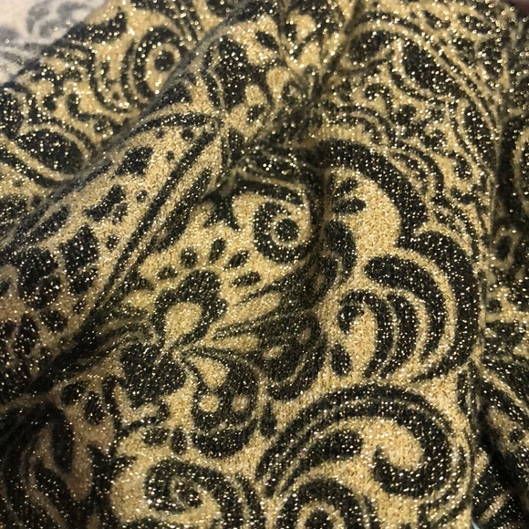 Top sweater Black Golden threaded patterns  V-neck Long Sleeve Pierri New York - Picture 6 of 7